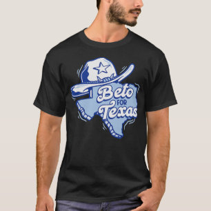 Camiseta Beto pelo Texas Retro Texas Cowboy Hat State Outli