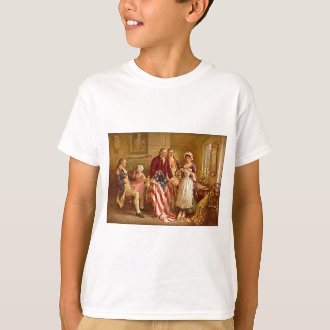 Camiseta Betsy Ross 1777, por Jean Leon Gerome Ferris (Frente)