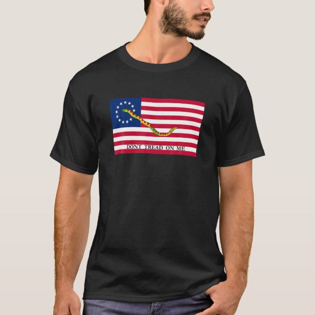 Camiseta Betsy Ross First Naval Jack Flag USA T Shirt (Frente)