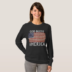 Camiseta Betsy Ross Flag deus abençoe América