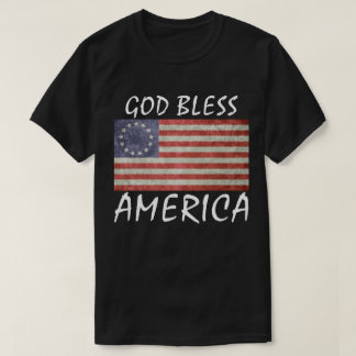 Camiseta Betsy Ross Flag deus abençoe America t shirt