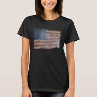 Camiseta Betsy Ross Flag Rustic Wood American Flag Tee
