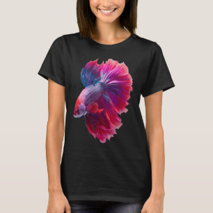 Camiseta Betta de Orquídea Carmesim Peixe de Combate Siames