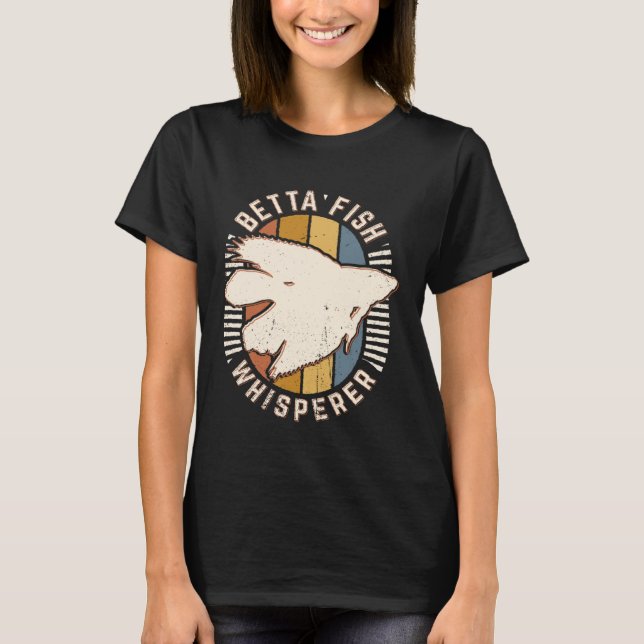 Camiseta Betta Fish Animal Whisperer Vintage Classic Retro  (Frente)
