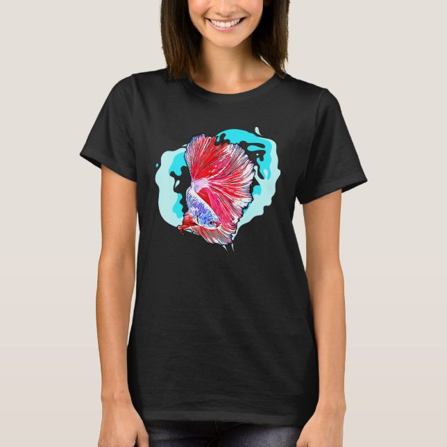 Camiseta Betta Fish For Mens Mulheres (Frente)