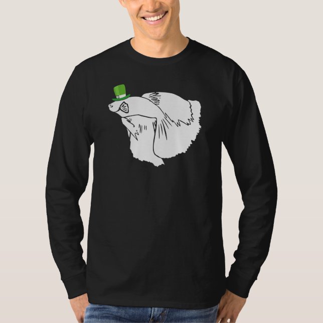 Camiseta Betta Fish Leprechaun Rua Irlandesa Dia Patrick (Frente)