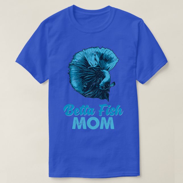 Camiseta Betta Fish Mãe Engraçado Azul Lutar Peixe Presente (Frente do Design)