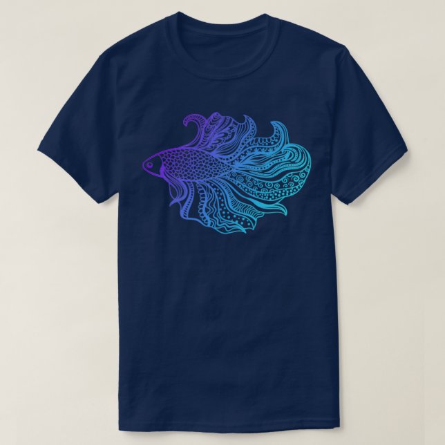 Camiseta Betta Fish PurpleCyan (Frente do Design)