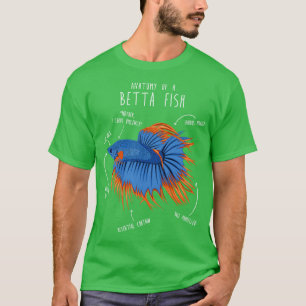 Camiseta Betta Fish Siamês Combatendo Anatomia 1