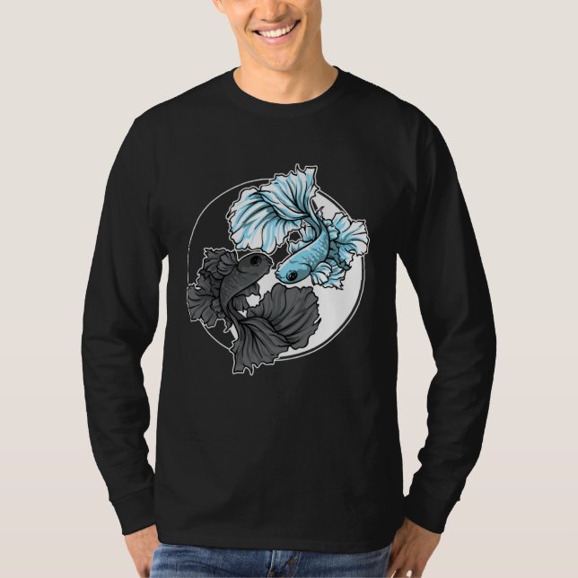 Camiseta Betta Fish Yin Yang Aquarium Aquarist Fish Tank Ko (Frente)