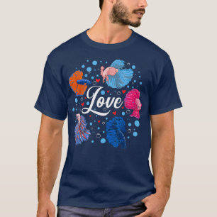 Camiseta Betta Love Fish Lover Pet Mom Siamese Fighting Fis