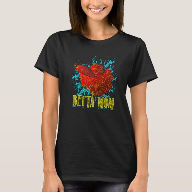 Camiseta Betta Mãe Peixe de Combate Siames de Água Doce Ani (Frente)