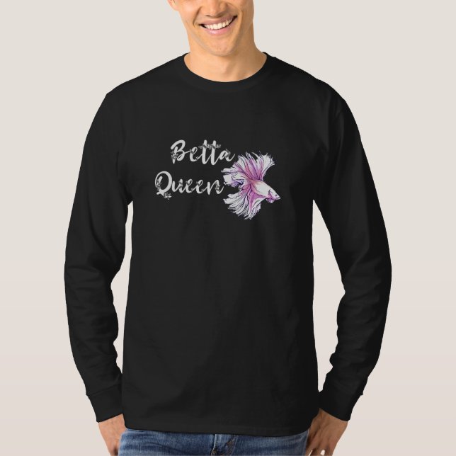 Camiseta Betta Queen Siamese Lutando Peixes Betta Splendens (Frente)