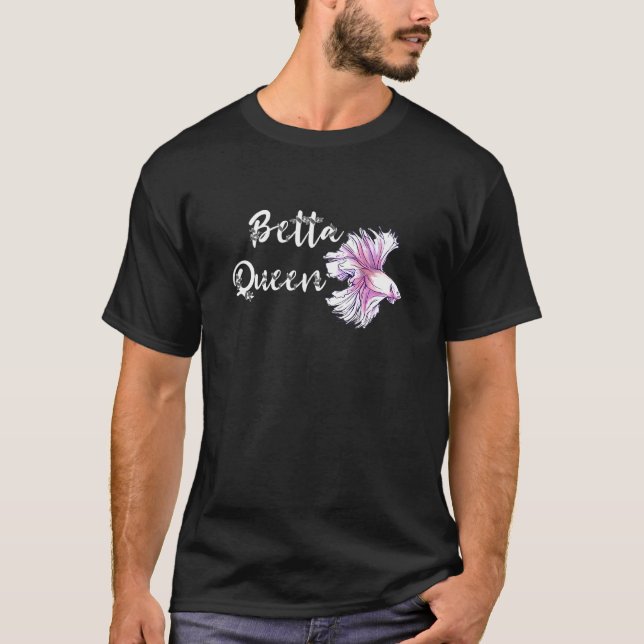 Camiseta Betta Queen Siamese Lutando Peixes Betta Splendens (Frente)