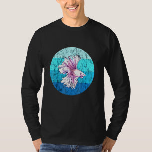 Camiseta Betta Splendens Fish Retro Ocean Water Siamese Fig