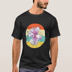 Camiseta Betta Splendens Fish Siamês Fighting Fish Retro S