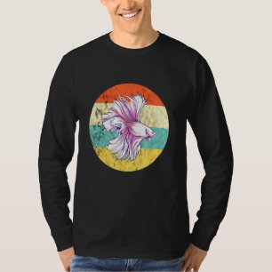 Camiseta Betta Splendens Fish Siamês Fighting Fish Retro S