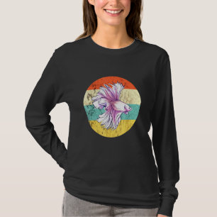 Camiseta Betta Splendens Fish Siamês Fighting Fish Retro S