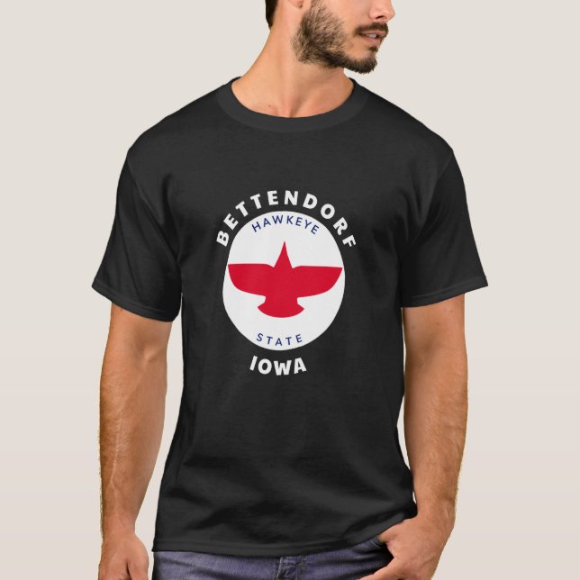 Camiseta Bettendorf Iowa IA Flag Soaring Eagle Souvenir Vac (Frente)