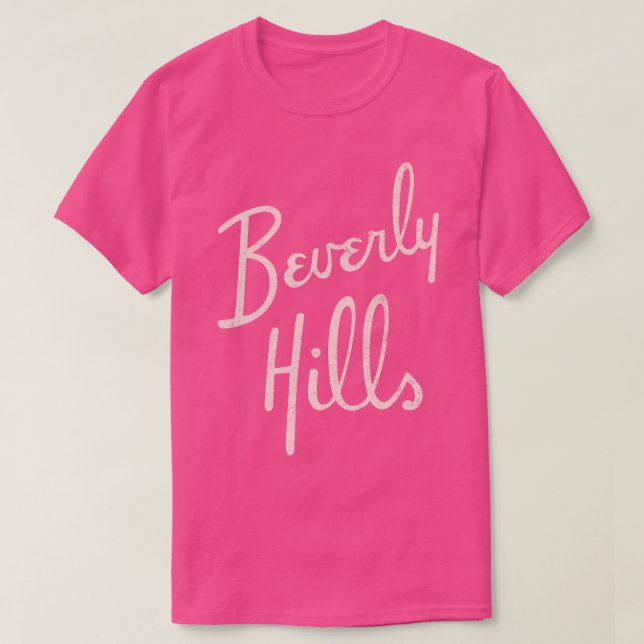 Camiseta Beverly Colinas vintage rosa (Frente do Design)
