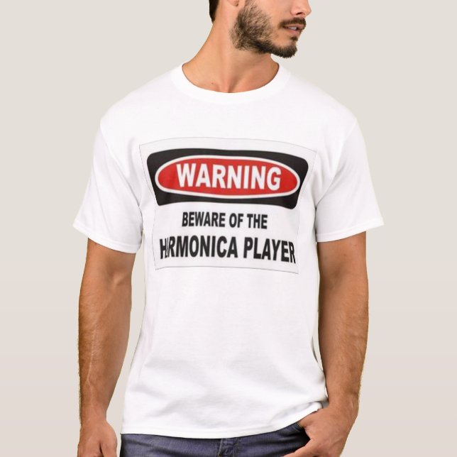 Camiseta beware do jogador da harmônica (Frente)