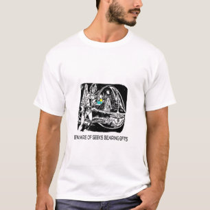 Camiseta Beware dos geeks que carregam presentes