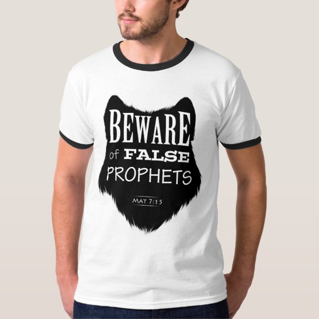 Camiseta Beware dos profetas falsos (Frente)