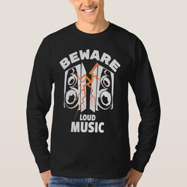 Camiseta Beware Loud Music Loudspeakers Lightnings Graphics (Frente)