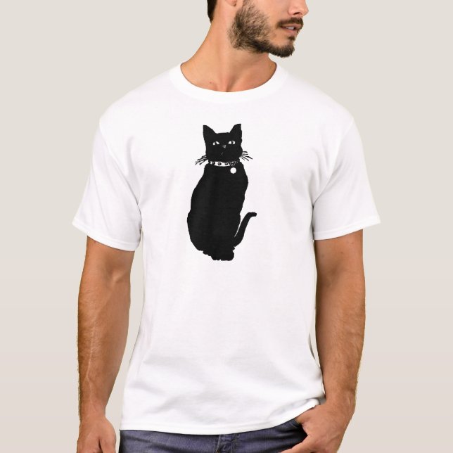Camiseta Beware o gato preto (Frente)