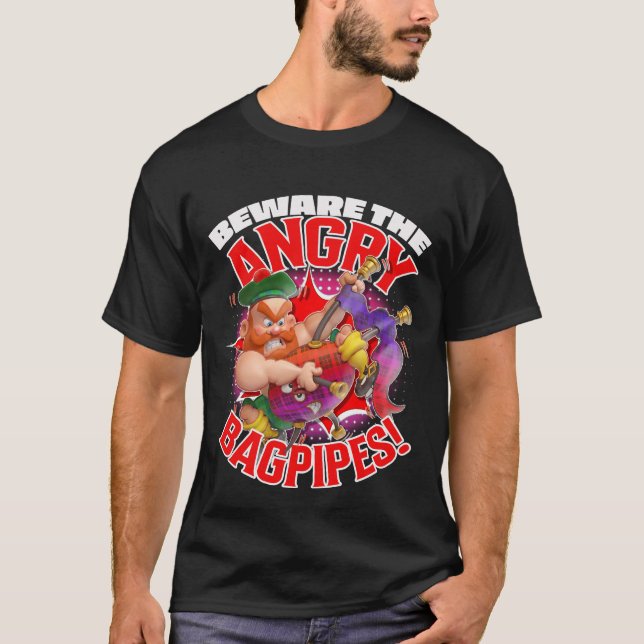 Camiseta Beware the ANGRY BAGPIPES! (Frente)