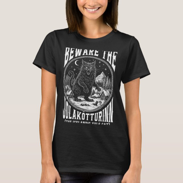 Camiseta Beware The Jolakotturinn Yule Cat Icelandic Christ (Frente)