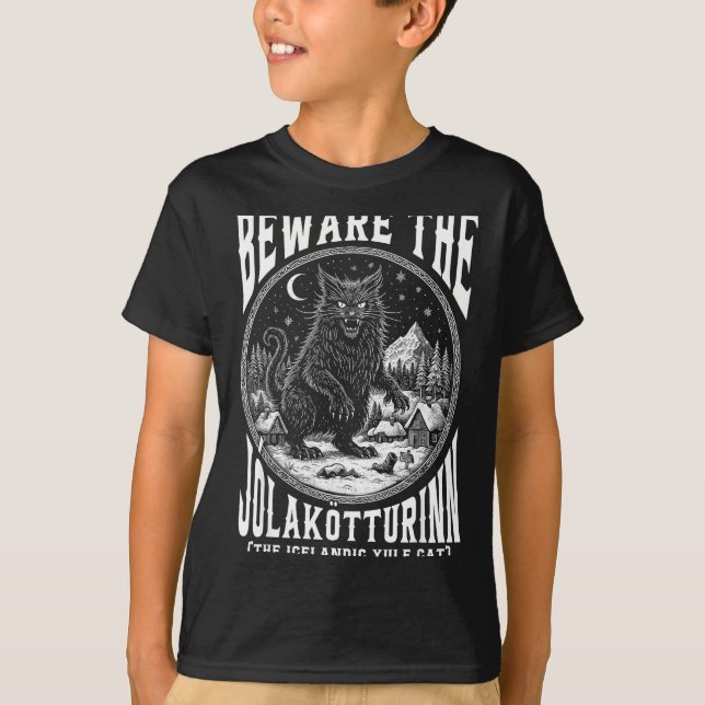 Camiseta Beware The Jolakotturinn Yule Cat Icelandic Christ (Frente)
