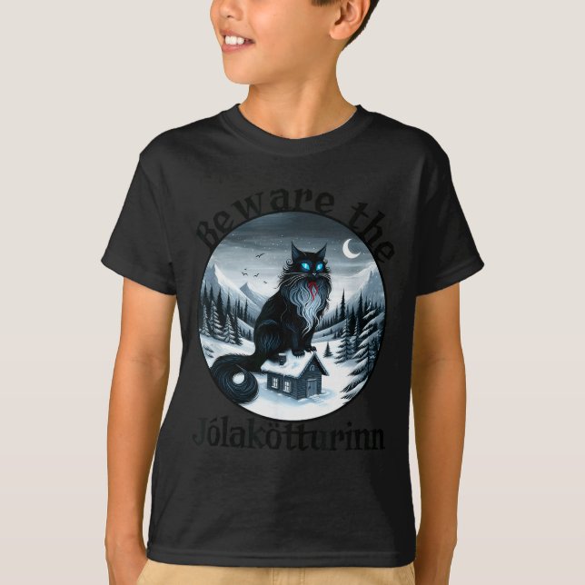 Camiseta Beware The Jolakotturinn Yule Cat Icelandic Christ (Frente)
