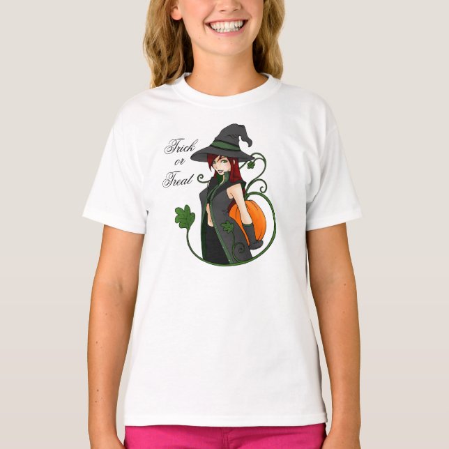 Camiseta Bewitching Trick-or-Treat Long-Capa (Frente)