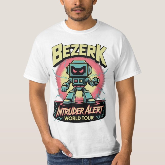 Camiseta Bezerk Intruder Alert World Tour Retro Arcade  (Frente)