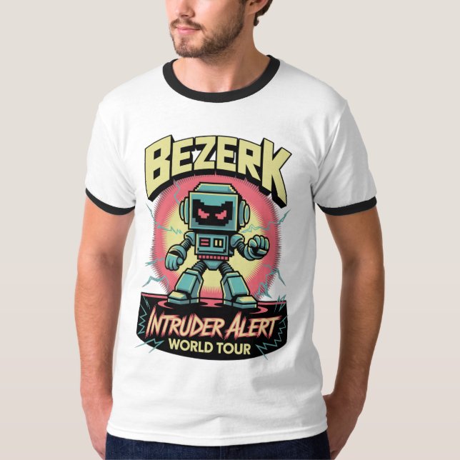 Camiseta Bezerk Intruder Alert World Tour Retro Arcade  (Frente)