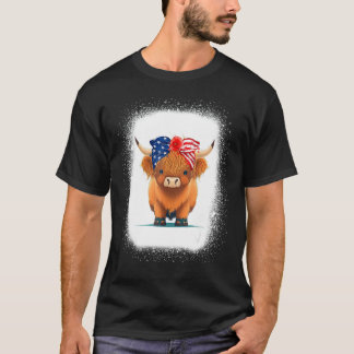 Camiseta Bezerro Americano Patriótico de 4 de Julho Descolo