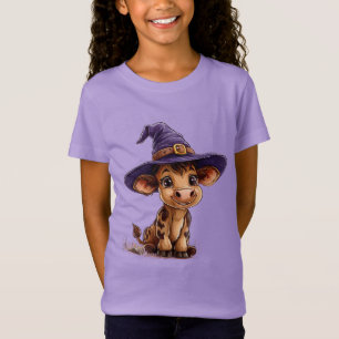 Camiseta Bezerro de Desenho Animado Fofo com Chapéu de Brux