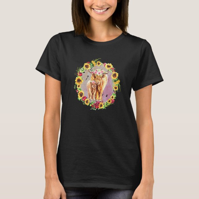 Camiseta Bezerro de Vaca das Terras Altas da Escócia com Gi (Frente)