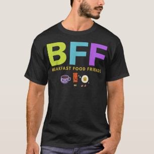 Camiseta BFF Comida Café da Manhã Amigos Café Bacon Engraça