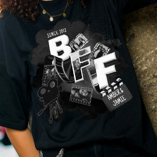 Camiseta BFF de Filme Preto e Branco Vintage Adici