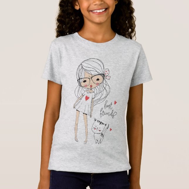 Camiseta bff,melhores amigos,foto,colagem,amizade,gato, (Frente)