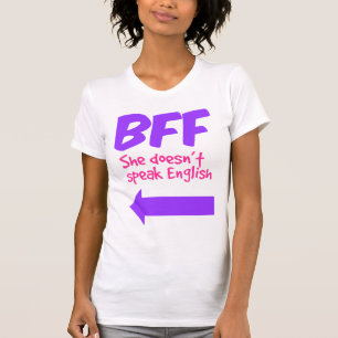 Camiseta BFF - Não fala a camisola de alças de harmoniza