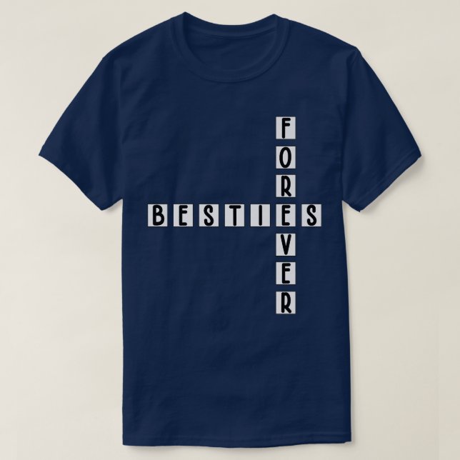 Camiseta BFF Puzzle & Crossword Fun Besties Forever (Frente do Design)