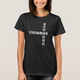 Camiseta Bff Quebra-cabeça e Besties de Espada Cruzada para