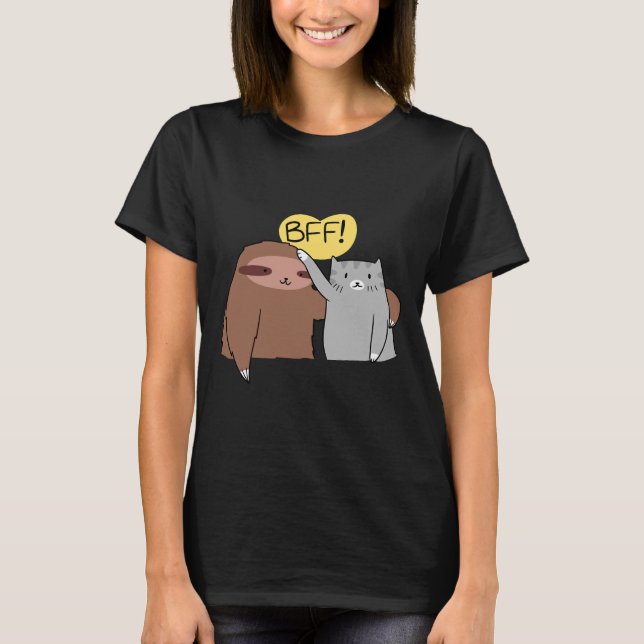 Camiseta Bff Sloth E Cat (Frente)