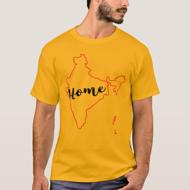Camiseta bharat home do design do t-shirt de india do mapa (Frente)