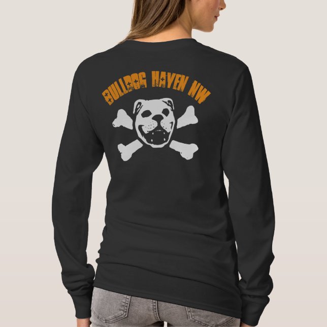 Camiseta BHNW + Crânio do buldogue (alaranjado para a (Verso)