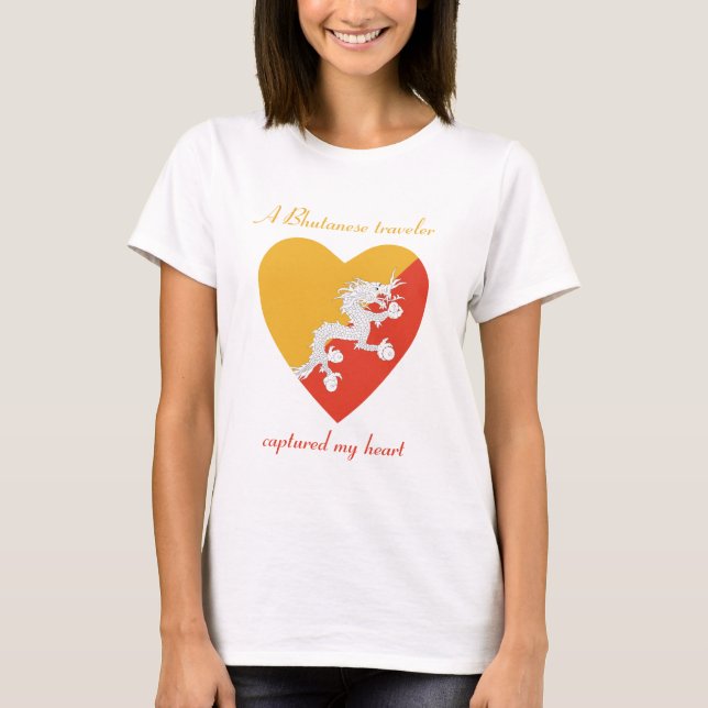 Camiseta Bhutan Flag Sweetheart T-Shirt (Frente)