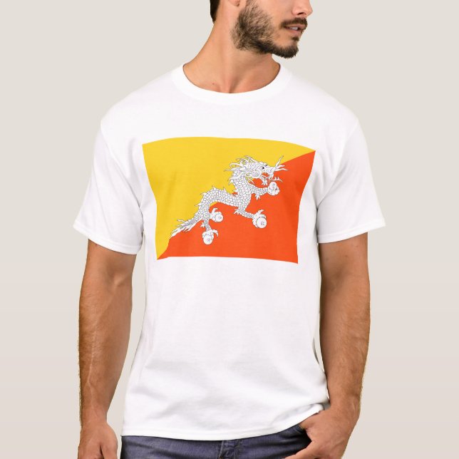 Camiseta Bhutan Flag T-Shirt, Patriotic T-Shirts, (Frente)